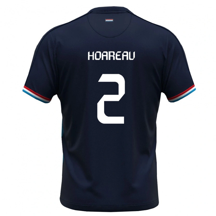 DanxenレディースルクセンブルクNathan Hoareau#2ロイヤルブルー 赤アウェイシャツ26-28ジャージーユニフォーム