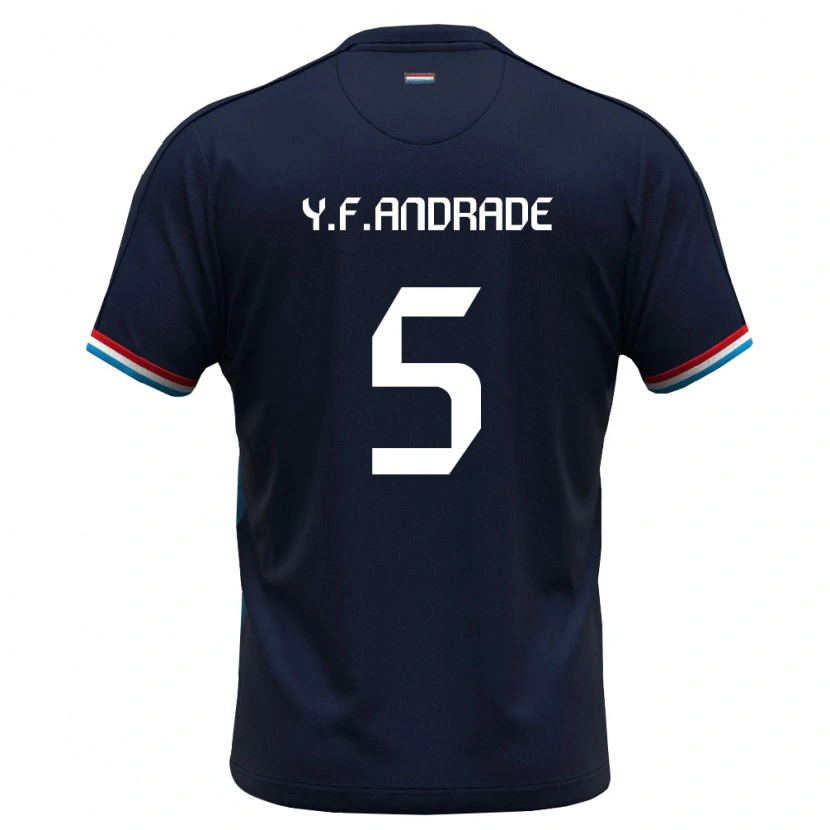 DanxenレディースルクセンブルクYdson Figueiredo Andrade#5ロイヤルブルー 赤アウェイシャツ26-28ジャージーユニフォーム
