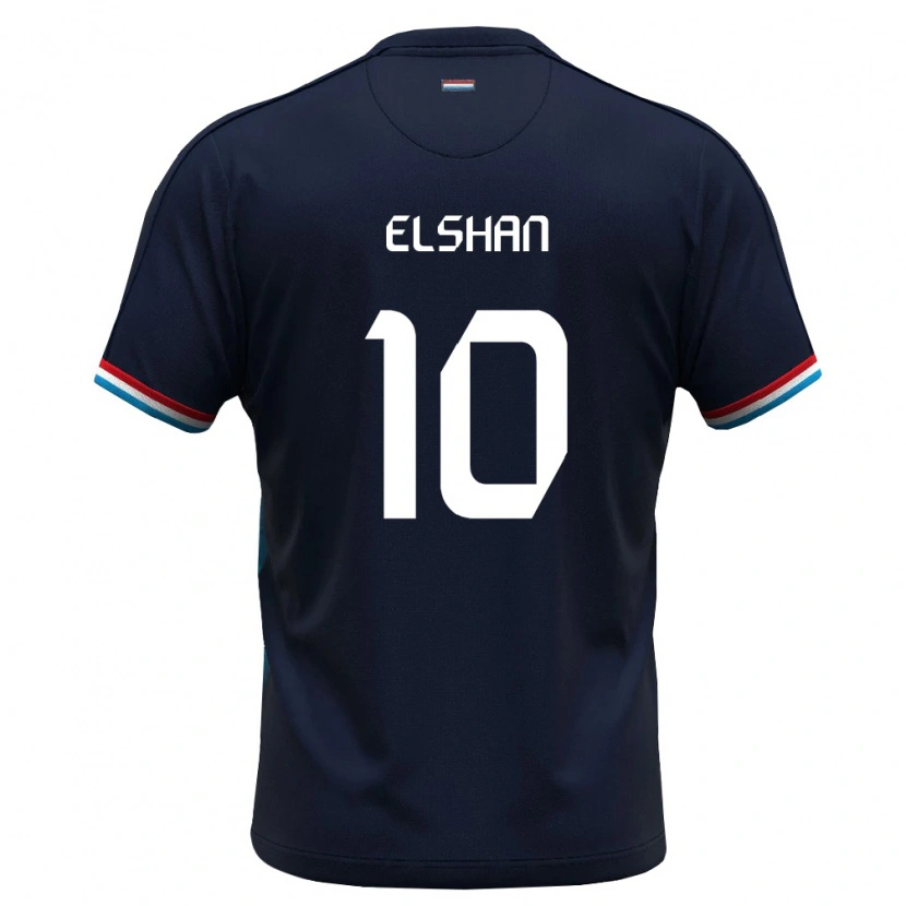 DanxenレディースルクセンブルクLeon Elshan#10ロイヤルブルー 赤アウェイシャツ26-28ジャージーユニフォーム