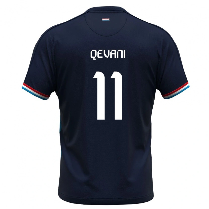 DanxenレディースルクセンブルクArnold Qevani#11ロイヤルブルー 赤アウェイシャツ26-28ジャージーユニフォーム