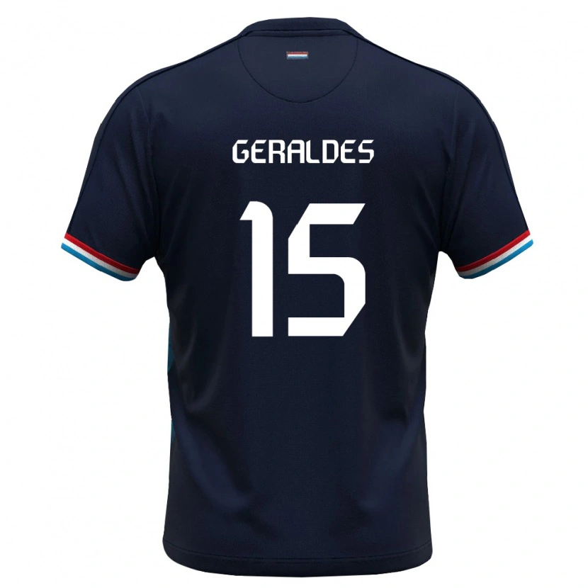 DanxenレディースルクセンブルクTiago Geraldes#15ロイヤルブルー 赤アウェイシャツ26-28ジャージーユニフォーム