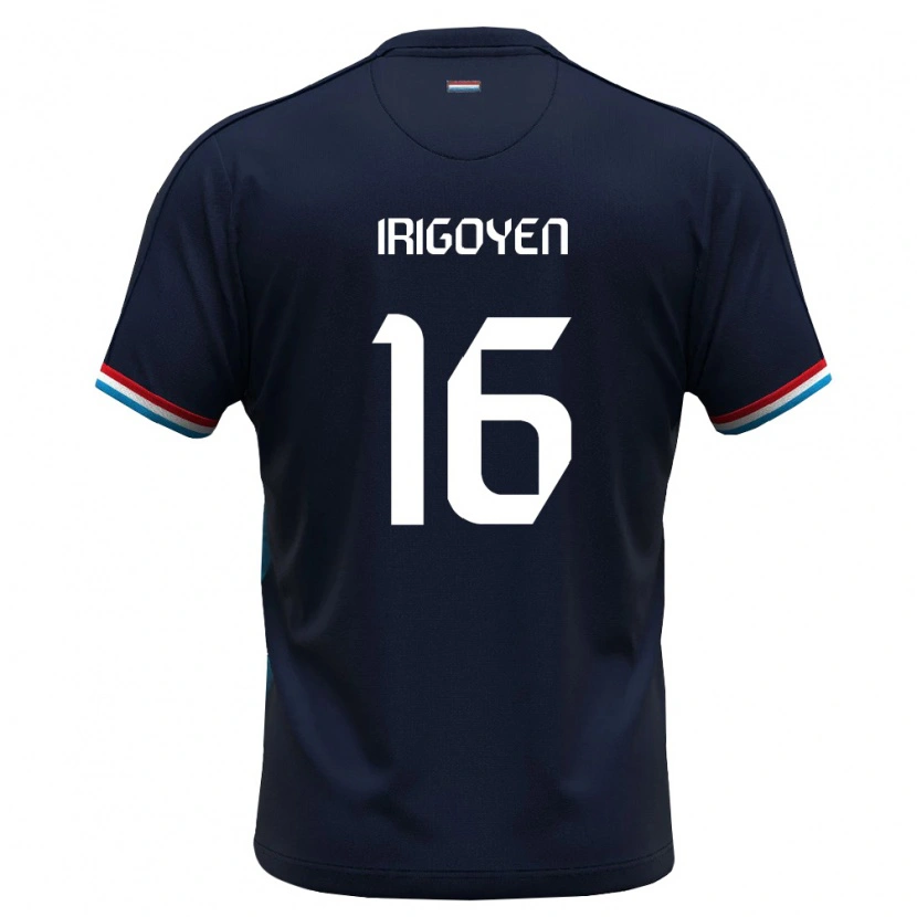 DanxenレディースルクセンブルクClayton Irigoyen#16ロイヤルブルー 赤アウェイシャツ26-28ジャージーユニフォーム