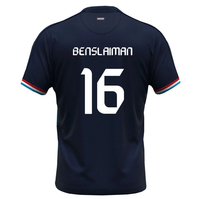 DanxenレディースルクセンブルクMohamed Benslaiman#16ロイヤルブルー 赤アウェイシャツ26-28ジャージーユニフォーム