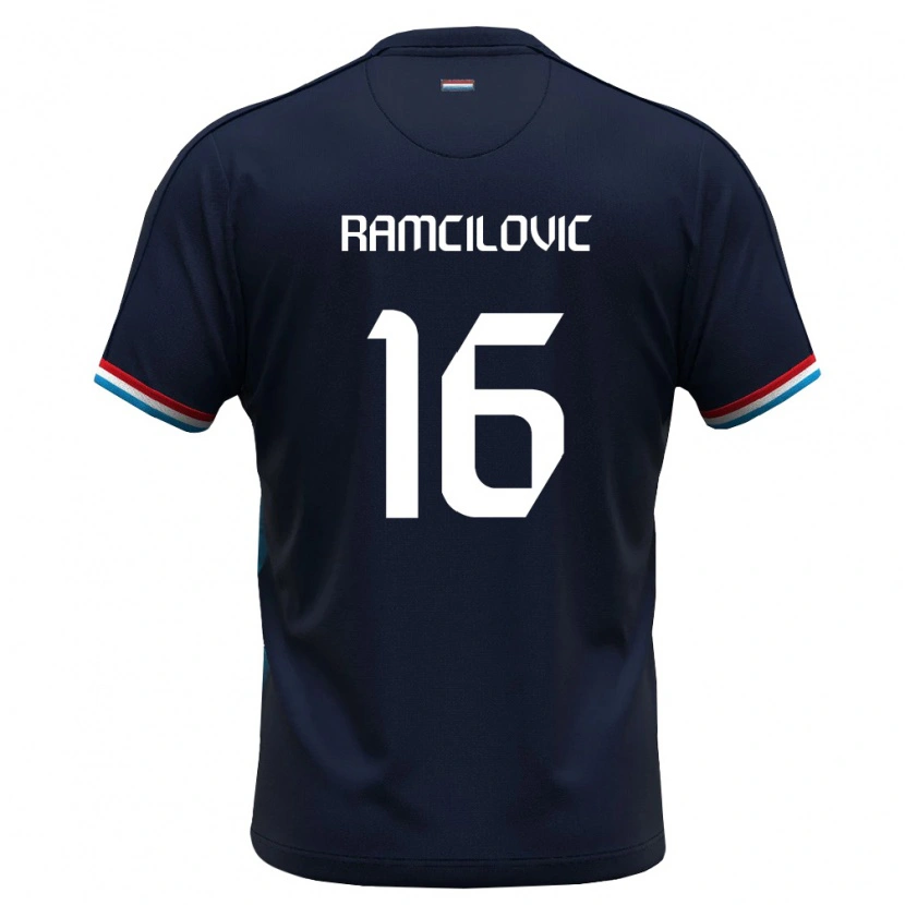 DanxenレディースルクセンブルクDilan Ramcilovic#16ロイヤルブルー 赤アウェイシャツ26-28ジャージーユニフォーム