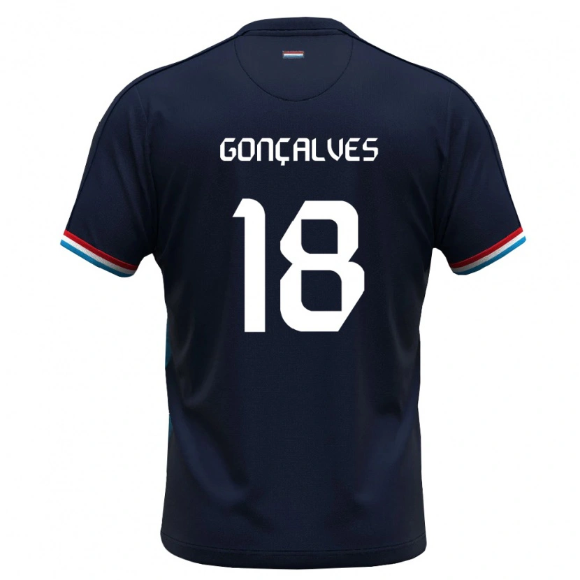 DanxenレディースルクセンブルクMiguel Gonçalves#18ロイヤルブルー 赤アウェイシャツ26-28ジャージーユニフォーム