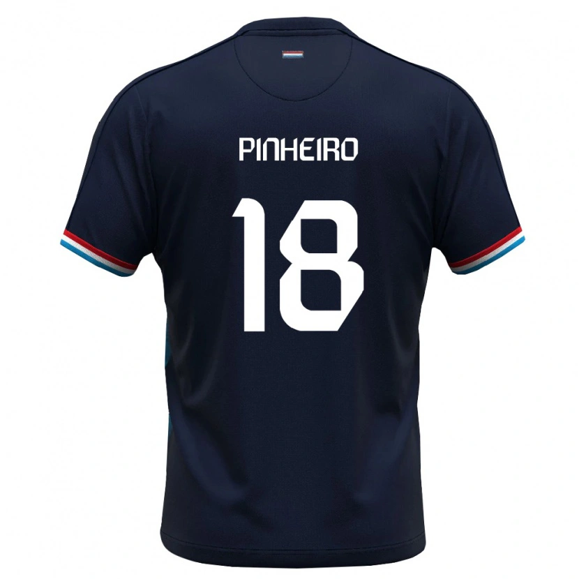 DanxenレディースルクセンブルクMalik Pinheiro#18ロイヤルブルー 赤アウェイシャツ26-28ジャージーユニフォーム