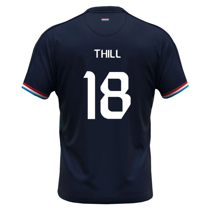 DanxenレディースルクセンブルクMarek Thill#18ロイヤルブルー 赤アウェイシャツ26-28ジャージーユニフォーム