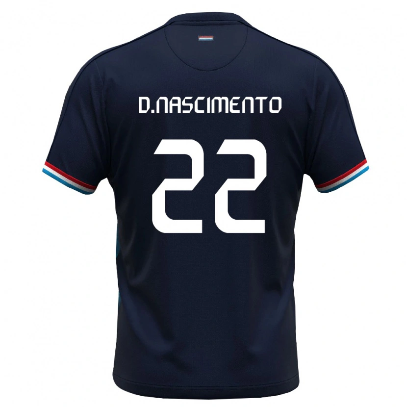 DanxenレディースルクセンブルクDavid Gonçalves Nascimento#22ロイヤルブルー 赤アウェイシャツ26-28ジャージーユニフォーム