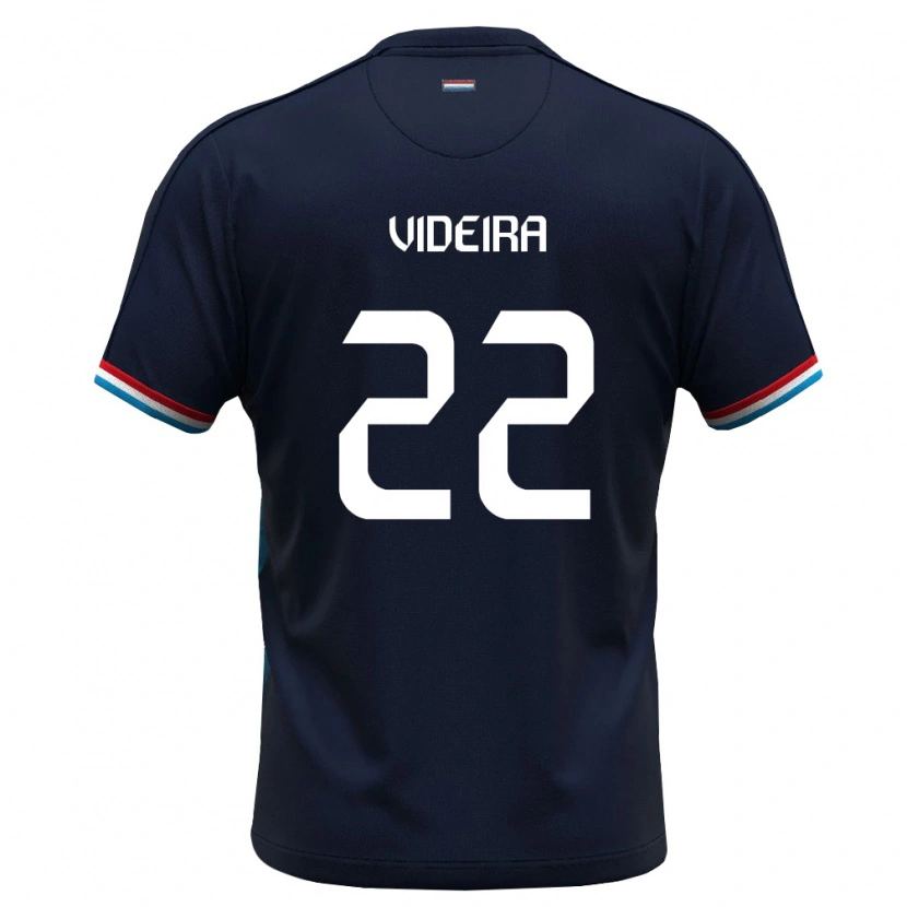 DanxenレディースルクセンブルクJayson Videira#22ロイヤルブルー 赤アウェイシャツ26-28ジャージーユニフォーム