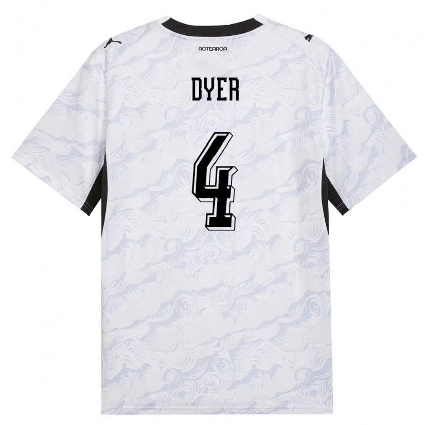 DanxenレディースニュージーランドEthan Dyer#4黒 白アウェイシャツ26-28ジャージーユニフォーム