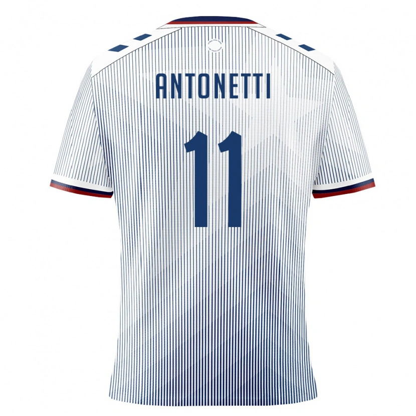 Danxenレディースプエルトリコレアンドロ・アントネッティ#11ロイヤルブルー 白アウェイシャツ26-28ジャージーユニフォーム