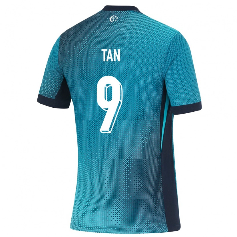 DanxenレディースシンガポールLouka Tan#9ダークターコイズ 黒アウェイシャツ26-28ジャージーユニフォーム