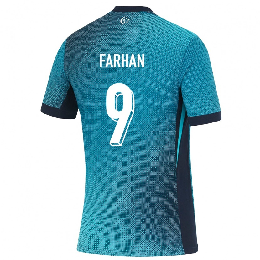 DanxenレディースシンガポールFarrel Farhan#9ダークターコイズ 黒アウェイシャツ26-28ジャージーユニフォーム