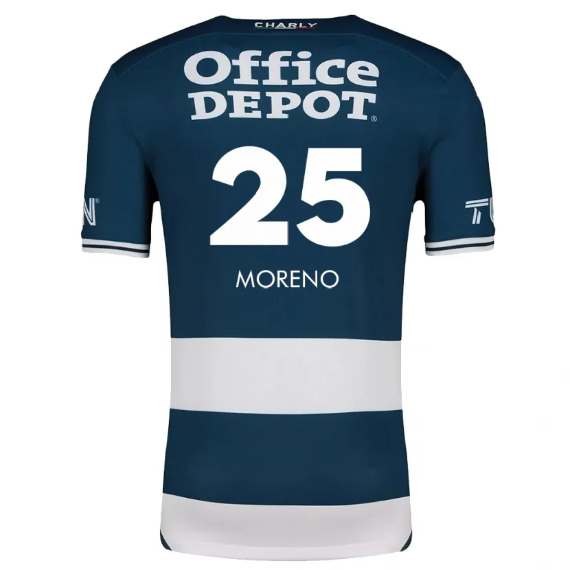 Danxenキッズカルロス・モレノ#25ブルーホワイトホームシャツ2024/25ジャージーユニフォーム