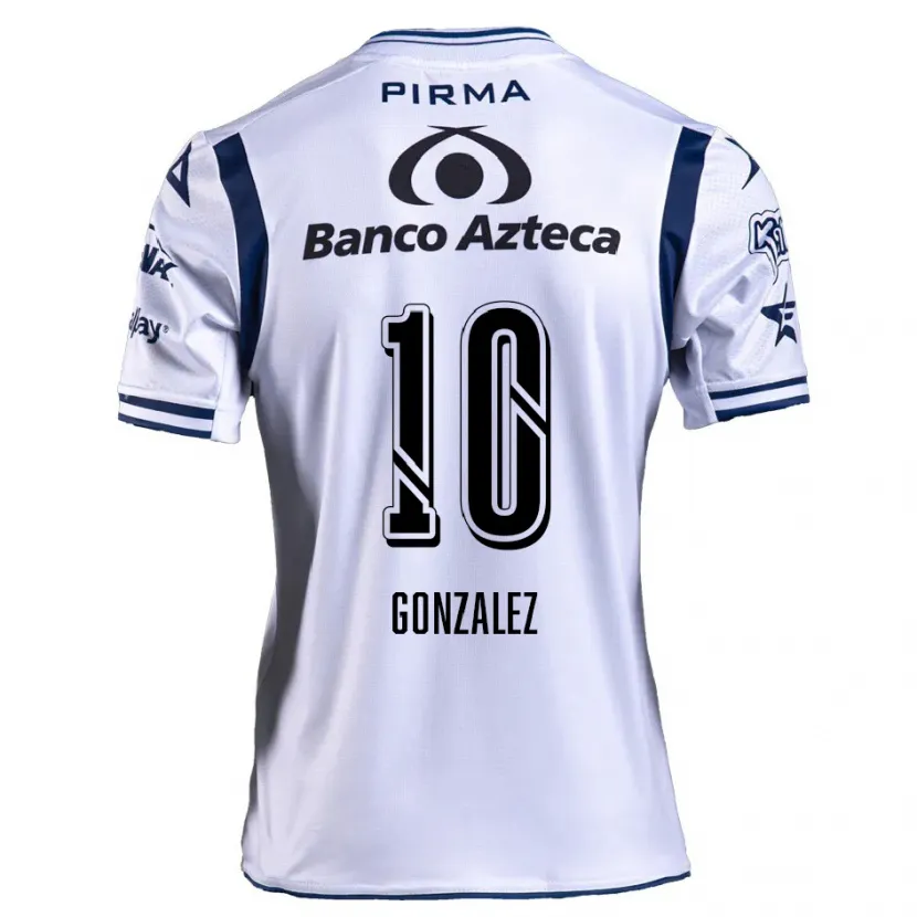 DanxenキッズJair González#10ホワイト ネイビーブルーホームシャツ2024/25ジャージーユニフォーム