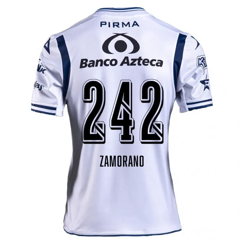 Danxenキッズレオナルド・サモラーノ#242ホワイト ネイビーブルーホームシャツ2024/25ジャージーユニフォーム