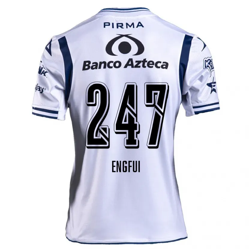 DanxenキッズEmilio Engfui#247ホワイト ネイビーブルーホームシャツ2024/25ジャージーユニフォーム