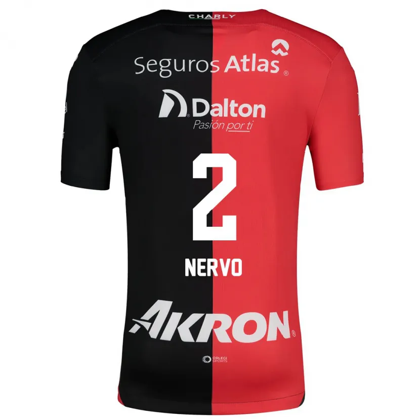 Danxenキッズウーゴ・ネルボ#2赤、黒ホームシャツ2024/25ジャージーユニフォーム