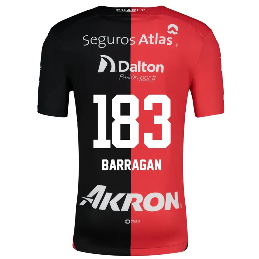 Danxenキッズロベルト・バラガン#183赤、黒ホームシャツ2024/25ジャージーユニフォーム