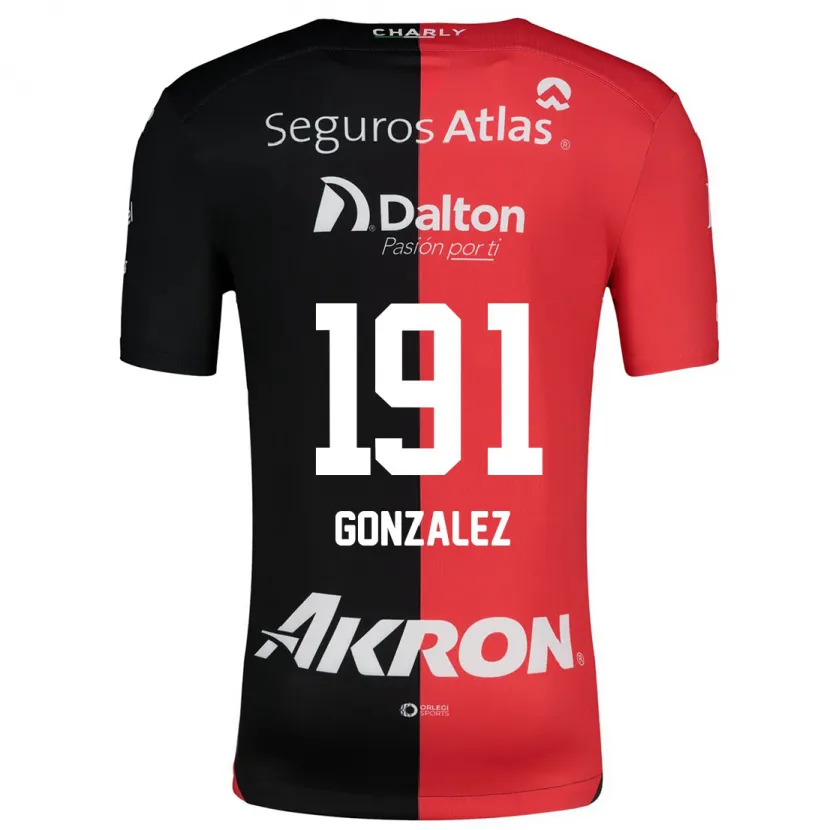 Danxenキッズフアン・ゴンザレス#191赤、黒ホームシャツ2024/25ジャージーユニフォーム