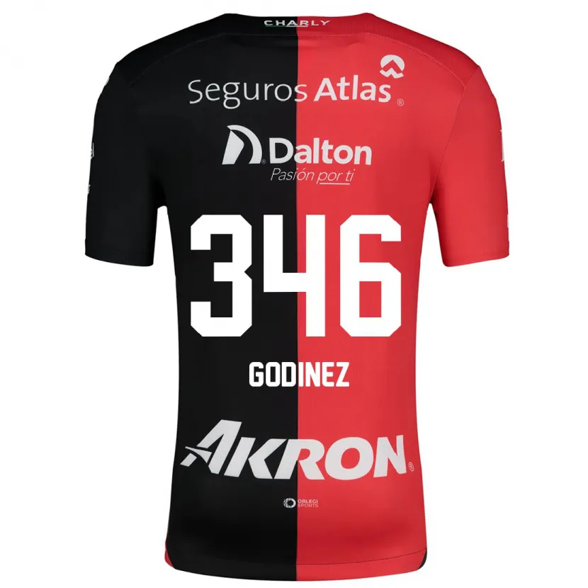 Danxenキッズオルモ・ゴディネス#346赤、黒ホームシャツ2024/25ジャージーユニフォーム
