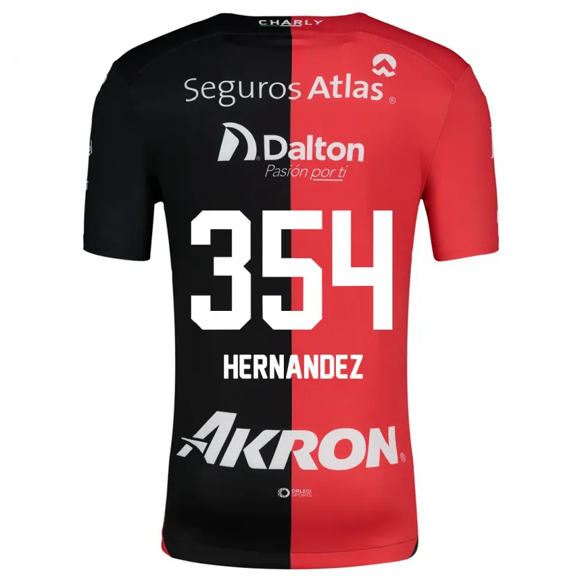 Danxenキッズダニエル・ヘルナンデス#354赤、黒ホームシャツ2024/25ジャージーユニフォーム
