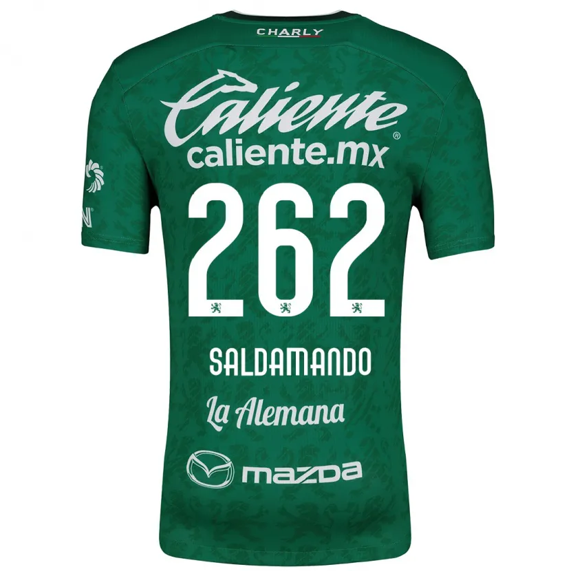 Danxenキッズホセ・サルダマンド#262グリーンホワイトホームシャツ2024/25ジャージーユニフォーム