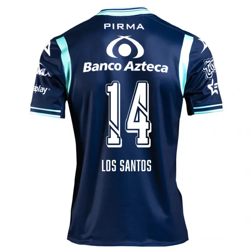 Danxenキッズルーカス・デ・ロス・サントス#14ネイビーブルーアウェイシャツ2024/25ジャージーユニフォーム