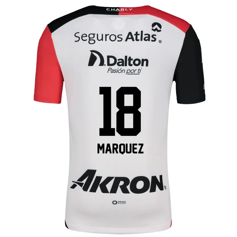 Danxenキッズジェレミー・マルケス#18白 赤 黒アウェイシャツ2024/25ジャージーユニフォーム