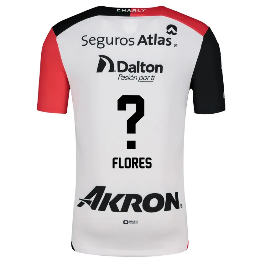 Danxenキッズルイス・フローレス#0白 赤 黒アウェイシャツ2024/25ジャージーユニフォーム