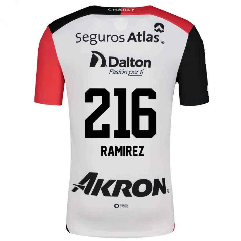 Danxenキッズパウロ・ラミレス#216白 赤 黒アウェイシャツ2024/25ジャージーユニフォーム