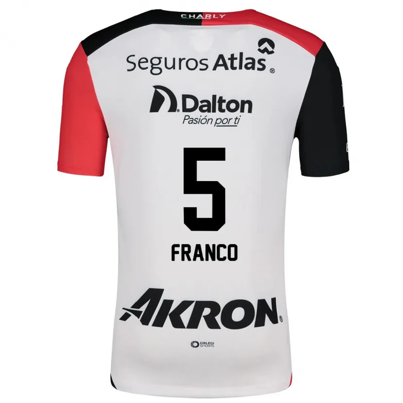 Danxenキッズアレハンドラ・フランコ#5白 赤 黒アウェイシャツ2024/25ジャージーユニフォーム