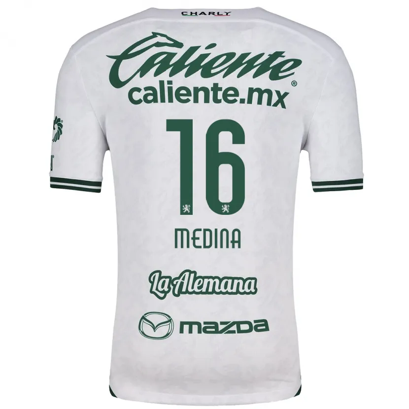 DanxenキッズAlan Medina#16ホワイト グリーンアウェイシャツ2024/25ジャージーユニフォーム