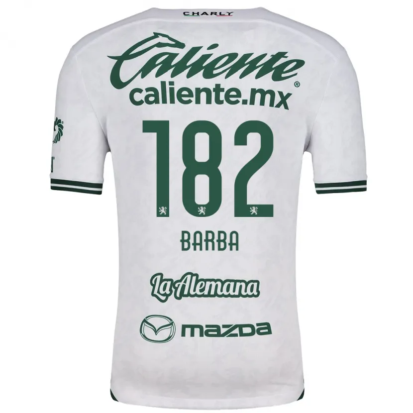DanxenキッズAustin Barba#182ホワイト グリーンアウェイシャツ2024/25ジャージーユニフォーム