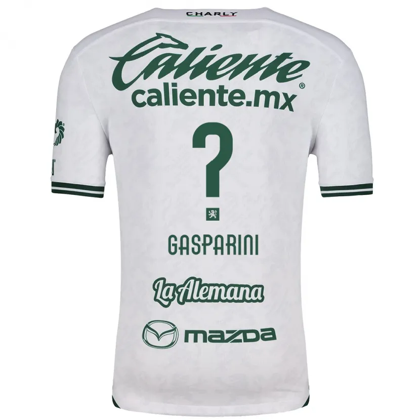 DanxenキッズJoaquín Gasparini#0ホワイト グリーンアウェイシャツ2024/25ジャージーユニフォーム