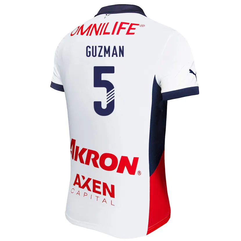Danxenキッズビクトル・グスマン#5白 赤 青アウェイシャツ2024/25ジャージーユニフォーム