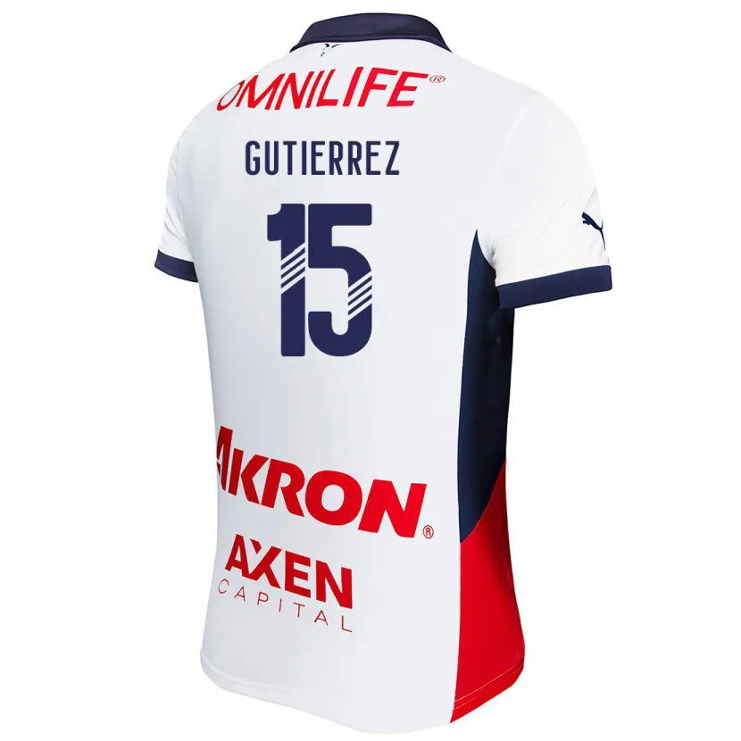 Danxenキッズエリック・グティエレス#15白 赤 青アウェイシャツ2024/25ジャージーユニフォーム