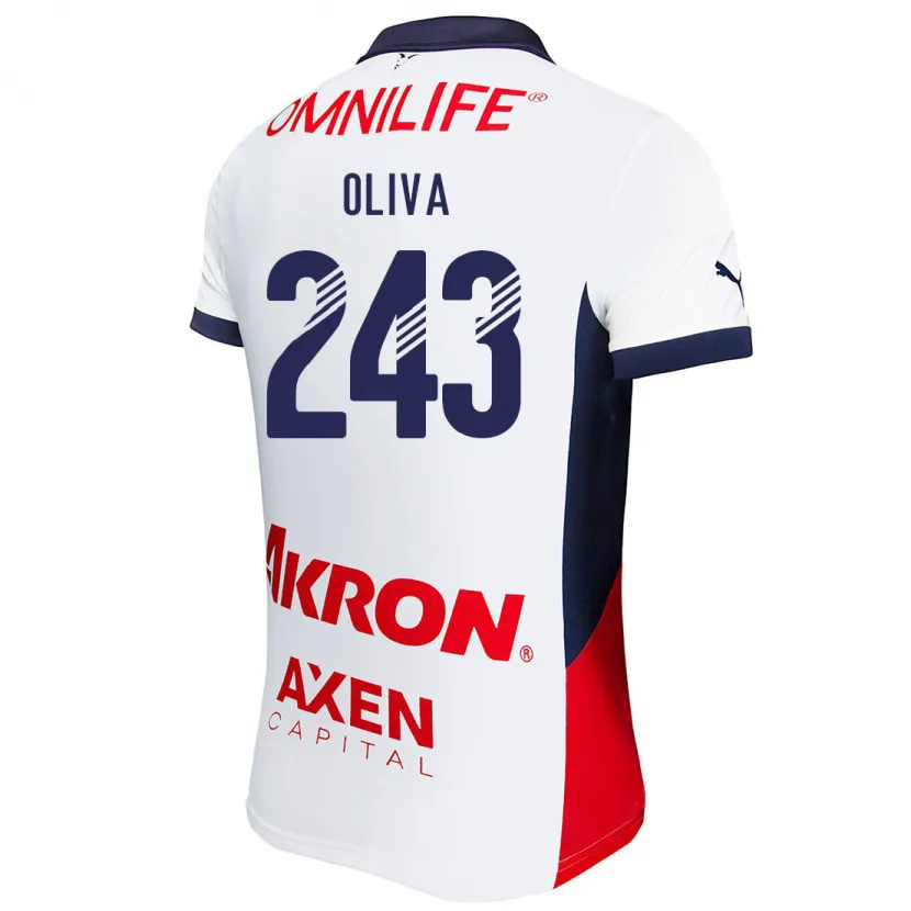 Danxenキッズディエゴ・オリバ#243白 赤 青アウェイシャツ2024/25ジャージーユニフォーム