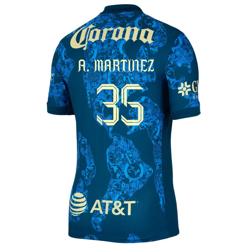 Danxenキッズアルトゥーロ・マルティネス#35青 黄アウェイシャツ2024/25ジャージーユニフォーム