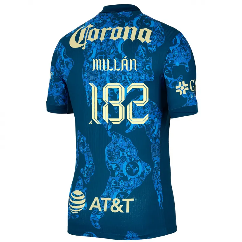 DanxenキッズDaniel Millán#182青 黄アウェイシャツ2024/25ジャージーユニフォーム