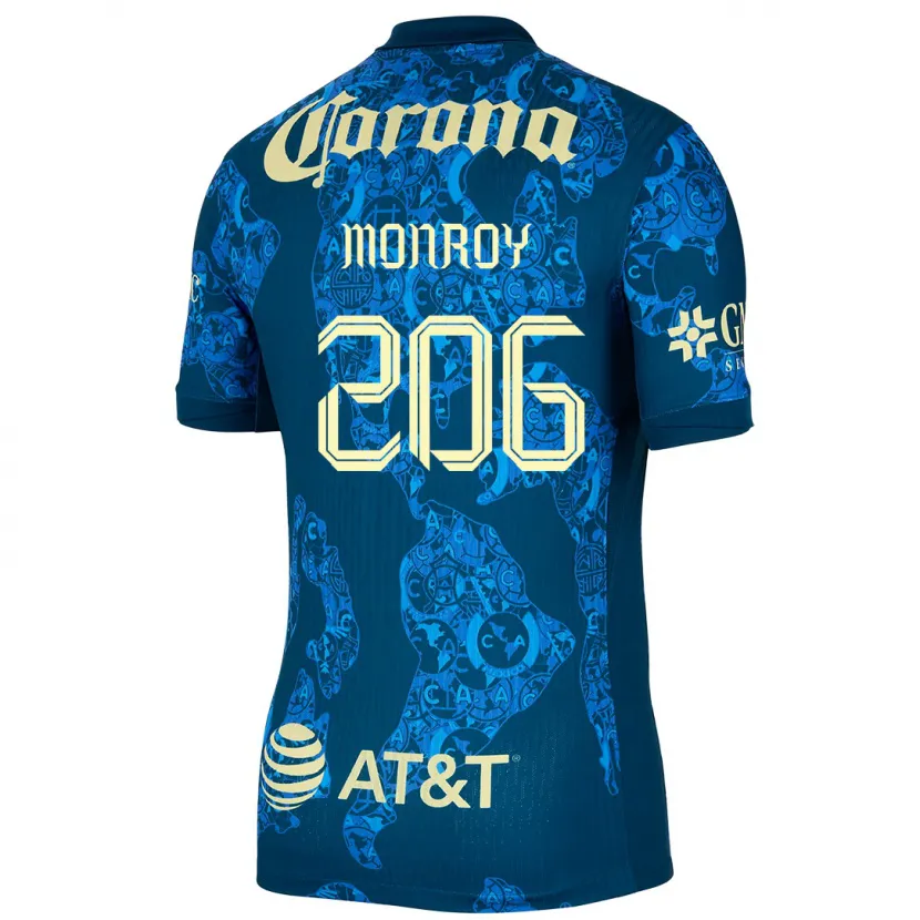DanxenキッズDiego Monroy#206青 黄アウェイシャツ2024/25ジャージーユニフォーム