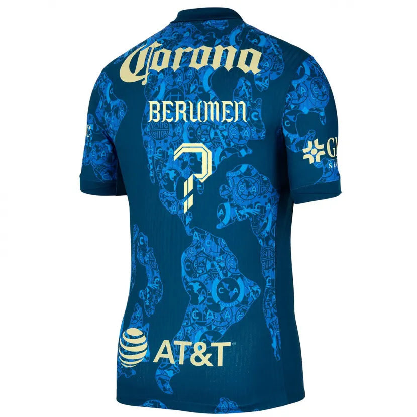 DanxenキッズGabriel Berumen#0青 黄アウェイシャツ2024/25ジャージーユニフォーム
