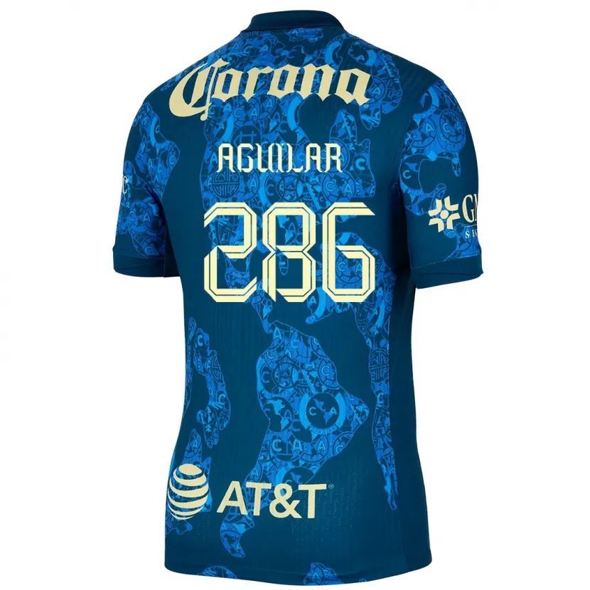 DanxenキッズNicolás Aguilar#286青 黄アウェイシャツ2024/25ジャージーユニフォーム