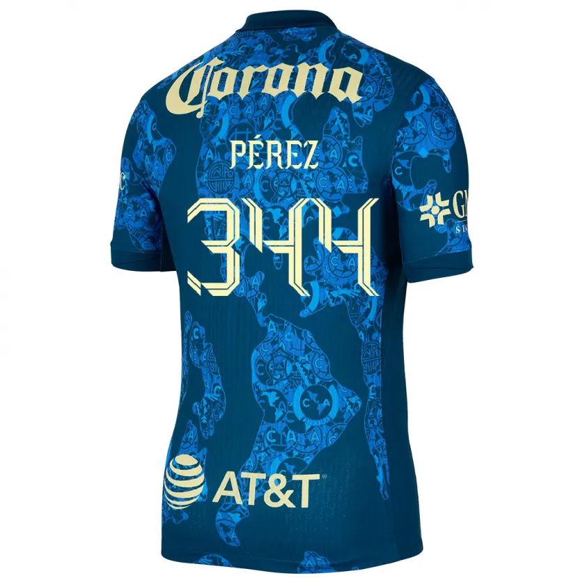 DanxenキッズFroylan Pérez#344青 黄アウェイシャツ2024/25ジャージーユニフォーム