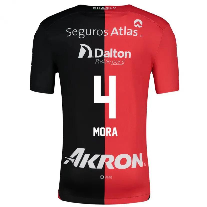DanxenメンズAdrián Mora#4赤、黒ホームシャツ2024/25ジャージーユニフォーム