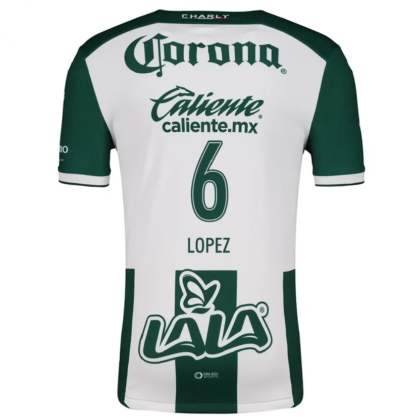 DanxenメンズBrenda López#6グリーンホワイトホームシャツ2024/25ジャージーユニフォーム