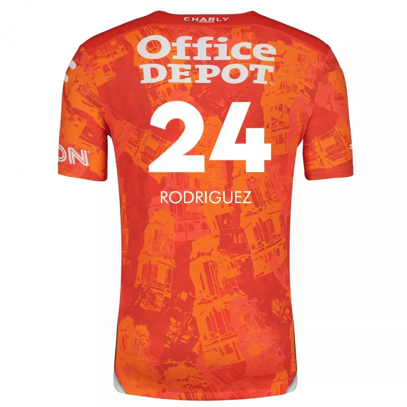 DanxenメンズLuis Rodríguez#24オレンジ ホワイトアウェイシャツ2024/25ジャージーユニフォーム