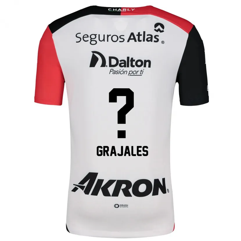 DanxenメンズDavid Grajales#0白 赤 黒アウェイシャツ2024/25ジャージーユニフォーム