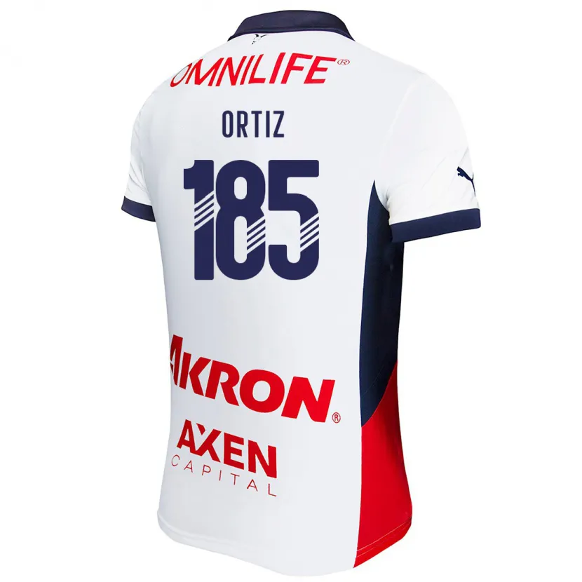 DanxenメンズGibrán Ortiz#185白 赤 青アウェイシャツ2024/25ジャージーユニフォーム