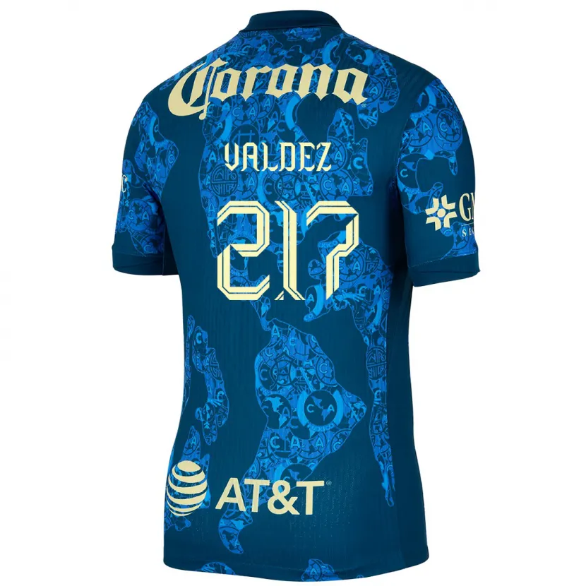 DanxenメンズVíctor Valdez#217青 黄アウェイシャツ2024/25ジャージーユニフォーム